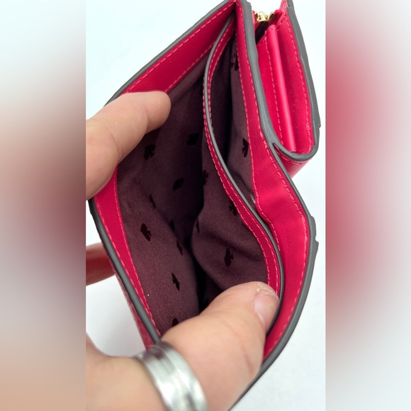 Kate Spade Staci Pebbled Leather Medium Compact Bifold Wallet - Picture 12 of 13